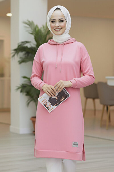 Generic Brand Tunica cu crestătură tip vortex - 27984-ROZ