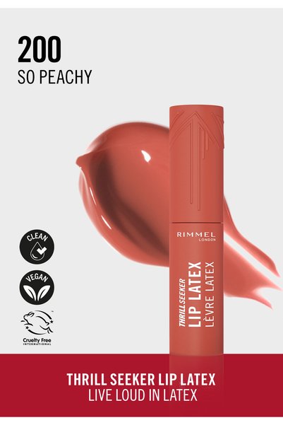 RIMMEL LONDON Rimmel Thrill Seeker Lip Latex - 200 - So Peachy, 6Ml