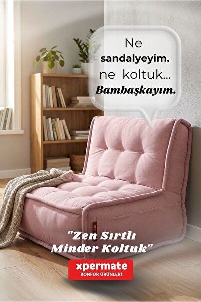 XPERMATE Sırtlı Pofidik Minder Koltuk Yer Koltuğu Sırt Destekli Oturma Minder...