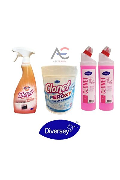 Clonet Diversey 4'lü Temizlik Paketi 2 Adet Banyo + 1 Adet Mutfak + 1 Adet Be...