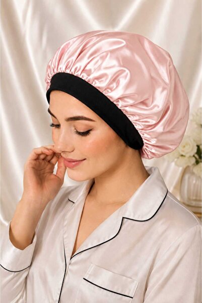 Deko Dekor Boneta din satin roz pudrat Boneta de dormit din satin pentru par ...
