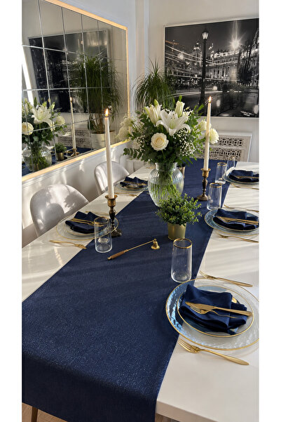 Decamor home Royal Simli Lacivert Runner (PEÇETE DAHİL DEĞİL )