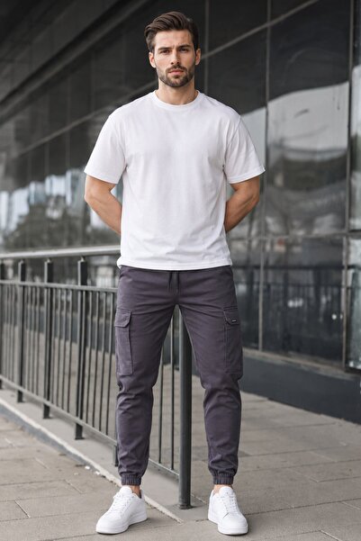 Madmext Smoked Cargo Pocket Jogger Trousers 5437
