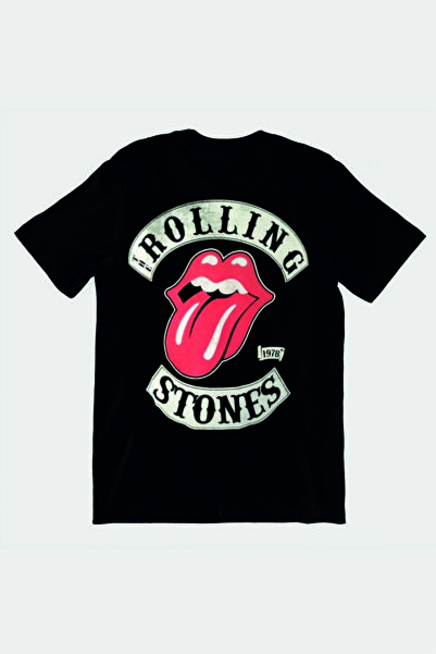 StüdyoÜmitTişört Λογότυπο Rolling Stones 1978 Rock Band με στάμπα μεγάλου μεγ...