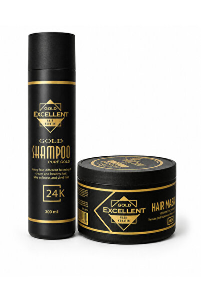 Generic Brand Gold Excelent 2-Piece Set Gold Shampoo and Hair Mask Gold Shamp...