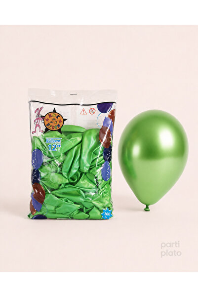 HBK Balon بالون معدني مقاس 12 بوصة Hbk أخضر فاتح 100 قطعة
