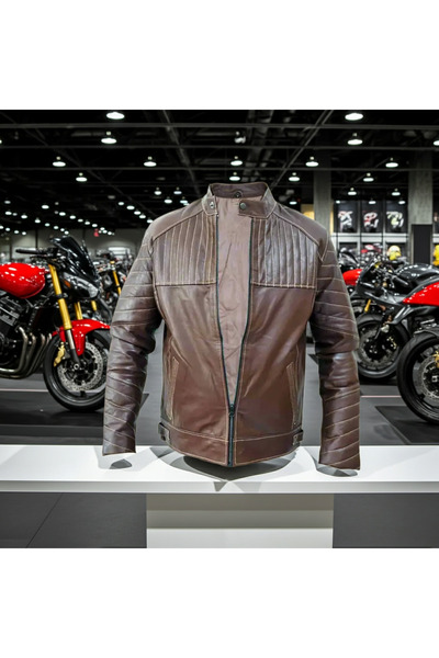Rambler Men's Jacket : Leather Jacket Colour Dark Brown