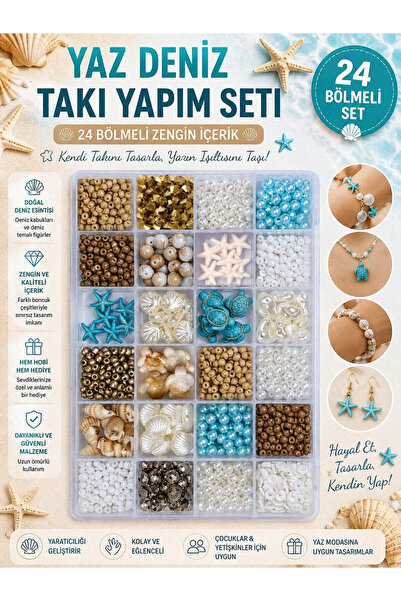 By MO Accessories Yaz Sezonu Doğal Taş Deniz Yıldızı Deniz Kabuğu Fimo Kum Bo...