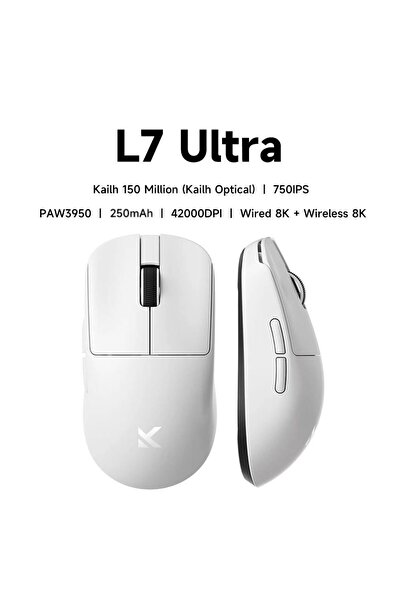 Choice ماوس الألعاب اللاسلكي L7 Pro من MCHOSE، موديل L7 Ultra PAW3395، أبيض ا...