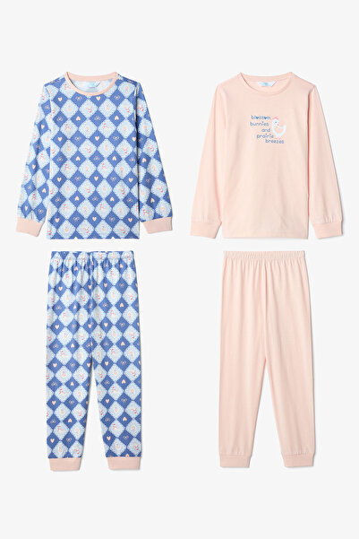 Penti Kız Çocuk Handkerchief 2'li Uzun Kollu Pamuklu Pijama Takımı