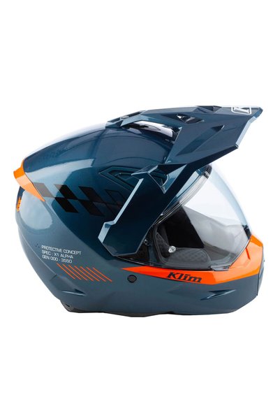 Klim X1 Alpha Carbon Concept Korumalı ADV Motosiklet Kaskı MaviOranj