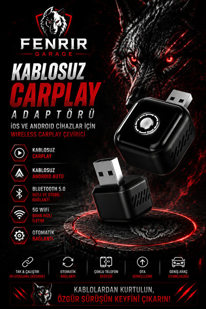 Fenrir Garage Kablosuz Car Play Adaptörü İos Ve Android Cihazlar Için, Wirele...