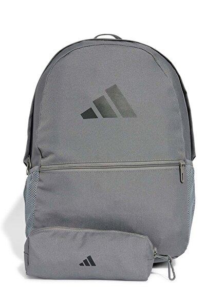 adidas Classic Backpack Set Jd3092 Bag with Pen Holder Unisex Backpack Gray