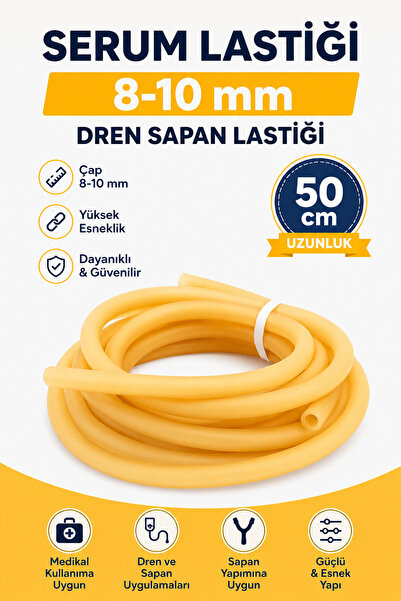 Dünya Magnet Serum Lastiği 8-10 mm Dren Sapan Lastiği (50cm)