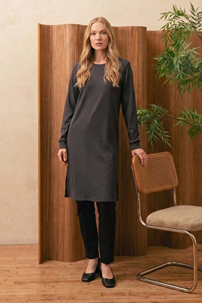 Fulla Moda Fullamodest Basic Μπλούζα με σχισμές στα πλαϊνά