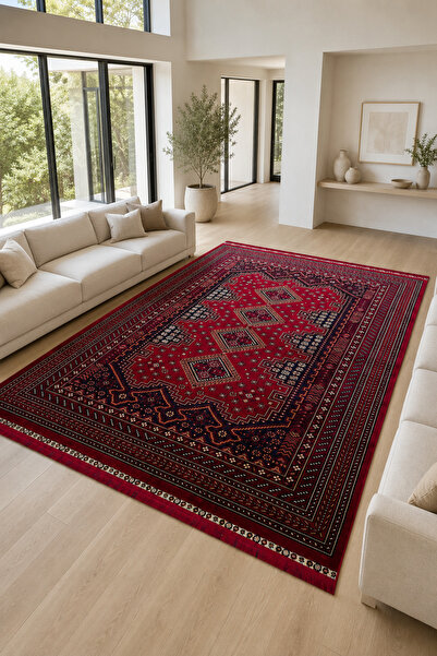 Pigment Afgan Collection AF03 Bordo Polyester Makine Halısı
