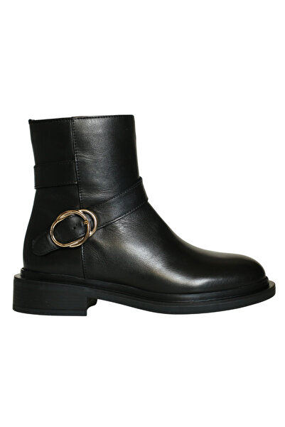 Platin Black Leather Women's Boots