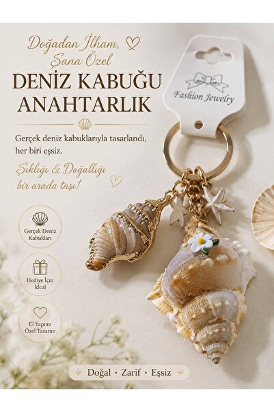 Tasarım Deniz Kabuğu Anahtarlık – Çanta Aksesuarı (