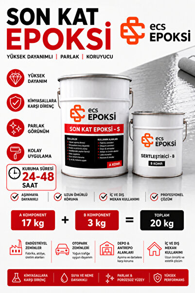 Ecs Epoksi Self Leveling Zemin Kaplama 20 Kg (17+3 Kg) Kendiliğinden Yayılan ...