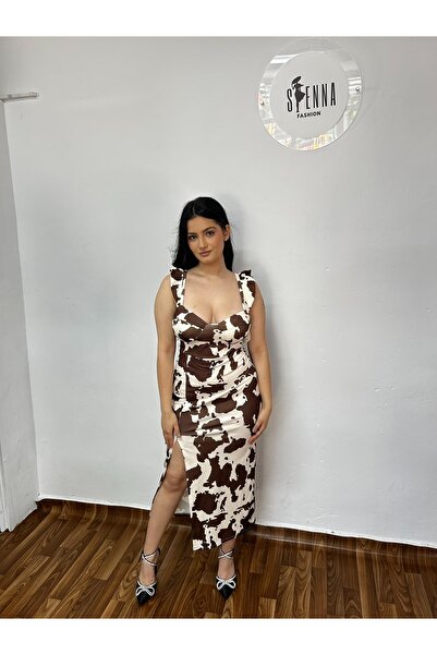 Sienna Fashion Φόρεμα με animal print, με σχέδιο αγελάδας