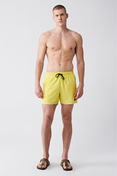 Avva Erkek Sarı Hızlı Kuruyan Relaxed Fit Deniz Şortu E003801