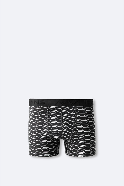 Avva Erkek Siyah Desenli Esnek Kumaş Pamuklu Regular Fit Boxer A41Y9518