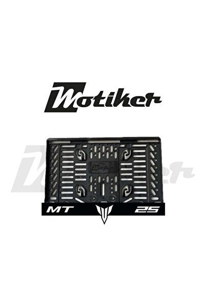 Motiker Pleksi Plakalık Siyah Üstüne Beyaz MT-25 Yazılı MT Logolu Tasarımlı M...