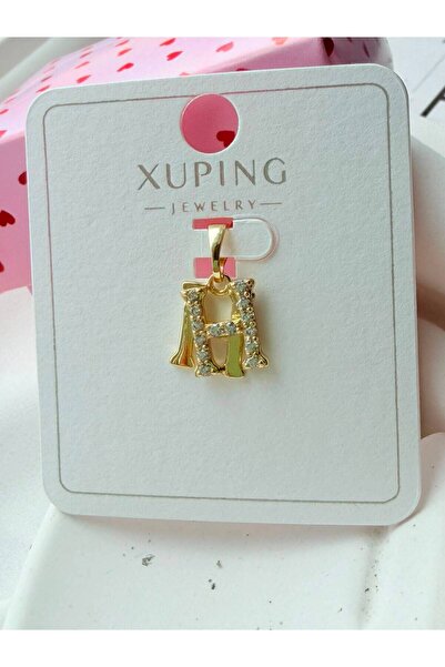 XUPING JEWELRY H Harfi Çelik Gold Renk Kolye Ucu