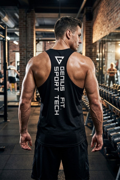 GENIUS STORE Tricou pentru bărbați Dry Fit Y-back Gym Fitness Sport Tank top ...