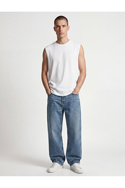 Koton Normal Bel Pamuklu Cepli Bol Oversize Barrel Fit Jean Pantolon