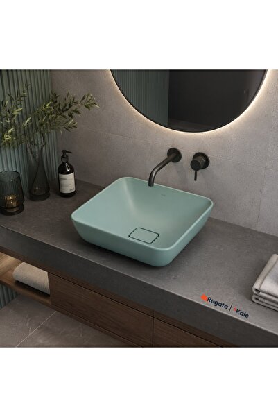 KALE Zero 2.0 40x40 Cm Mat Adaçayı Yeşili Kare Çanak Lavabo