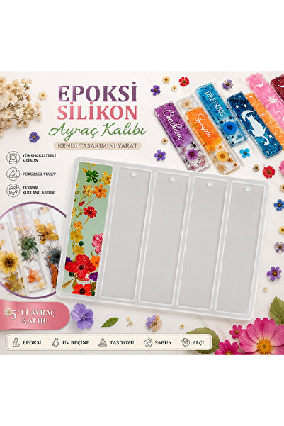 Şenhomee Epoksi reçine silikon Kitap ayracı kalıbı düz model çoklu