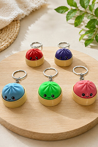lina hobby 3D Baskı Clicker Çin Mantısı Anahtarlık (1 ADET) | Kawaii Dumpling...