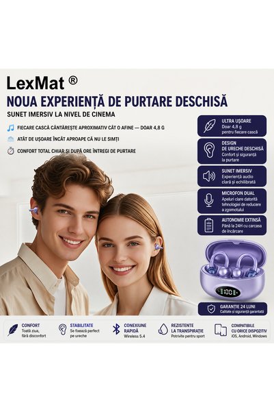 LexMat Căști wireless Bluetooth W19