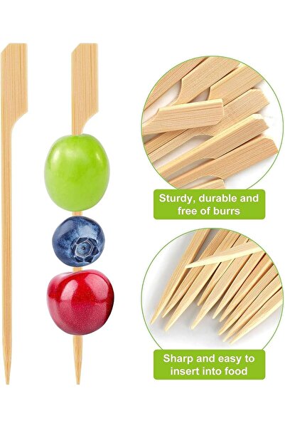 Arabest Bamboo Skewers,300 Pieces,12cm,Natural Wood Paddle Skewers,Flat Tooth...