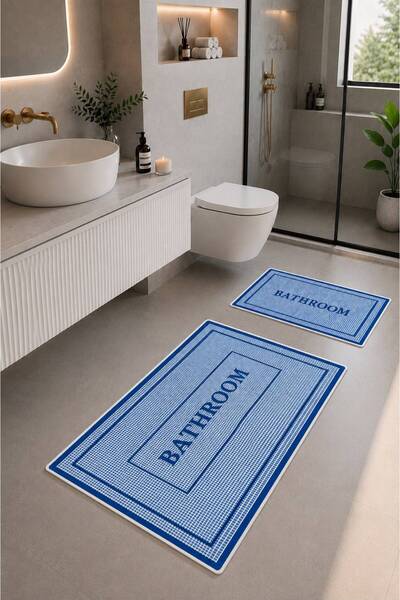 GNL HOME Bathroom Patterned Patterned 60 X 100 - 40 X 60 Non-Slip Base Washab...