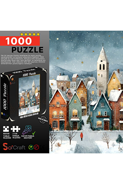 Soi Craft 1000 Piece Puzzle Snowy Town Streets # 6510