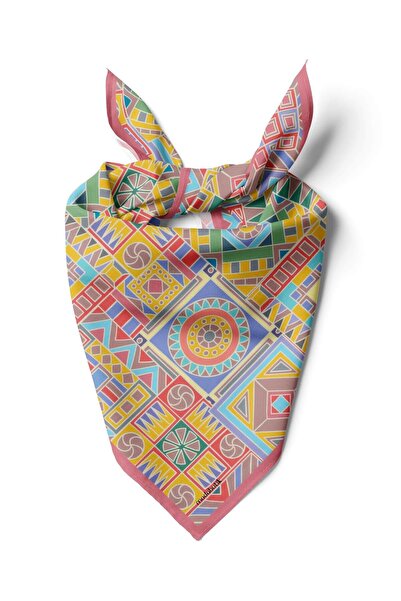 Modabutik C3 Violla Geometrik Desenli Bandana