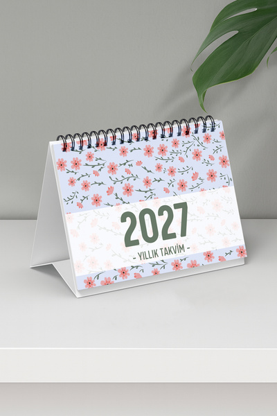 Eldesen Tasarım 2027 Masa Takvimi Spiralli A6 (15x12cm) Orta Boy / Resmi Tati...