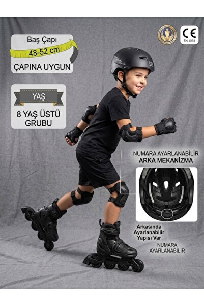 tosbai Adjustable Child Helmet 8-15 Years Old Sports Protective Helmet Knee P...