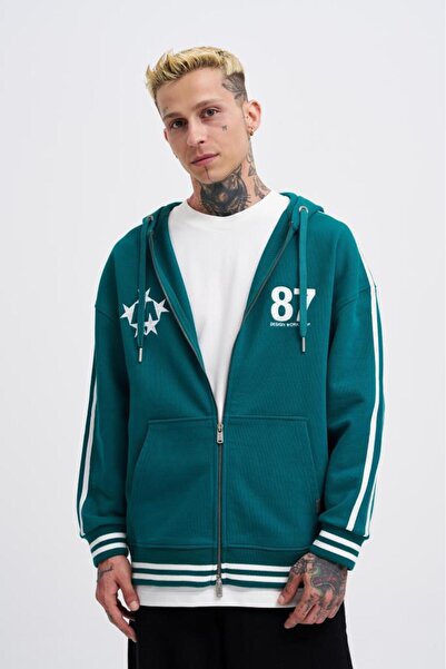 Machinist Jachetă cu fermoar cu logo M Star pentru bărbați, verde ulei