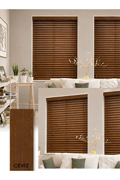 Y&S YS PERDE TASARIM Wooden Blinds %100 Doğal Ahşap Jaluzi Perde 50mm,Alüminy...