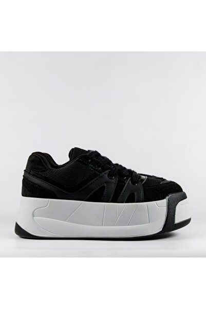 UNDERRATED Kadın Siyah Yüksek Tabanlı Sneaker Spor Ayakkabı