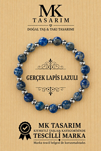 MK tasarım سوار من حجر اللازورد الحقيقي للراحة والهدوء والطاقة MK100155