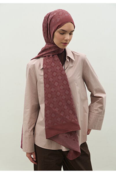 Freshscarfs Oslo Pamuk Floş Jakarlı Şal Şakayık