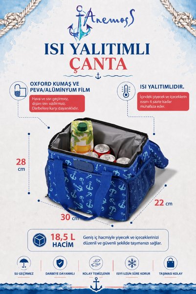 ANEMOSS Anchor Thermal Insulated Bag Blue