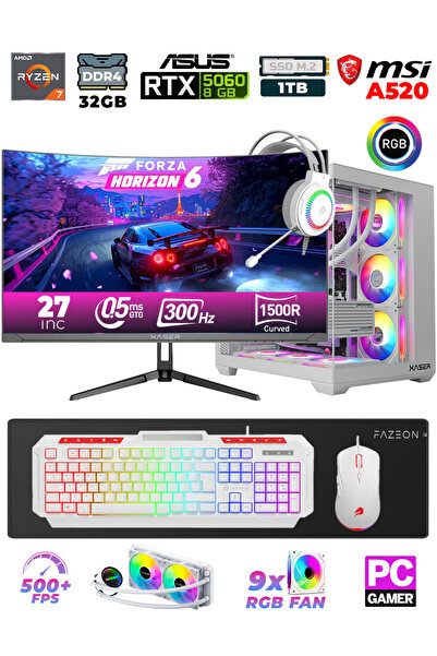 Sword X55 Ryzen 7 5700X 32GB 1TB M.2 SSD 8GB RTX5060 27" 300Hz Sıvı Soğutmalı Oyuncu Bilgisayarı