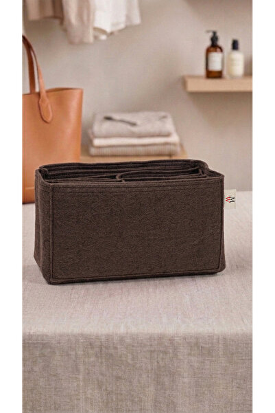 MARJİNAL W CLUB Double Medium Compartmented Canta Ici Organizer Dark Brown