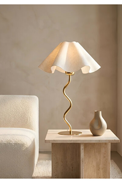 HOMİNG Zigzag Orijinal Gold Kırçıllı Kumaş Abajur 242411