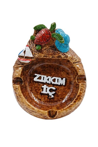 Bounty Oval Polyester Ashtray with Blue Hat Figure Zık-Kım Interior